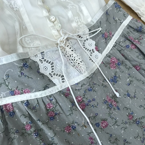Gunne Sax 1970s Romantic Floral Corset Skirt 9 - Picture 3 of 13